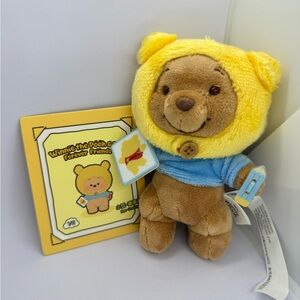 TopToy Winnie The Pooh Adorable Plush Bear Key Holder - Yellow and Blue